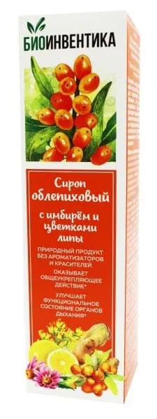 Сироп Облепиховый с имбирём и цветками липы концентрат Биоинвентика, 250мл
