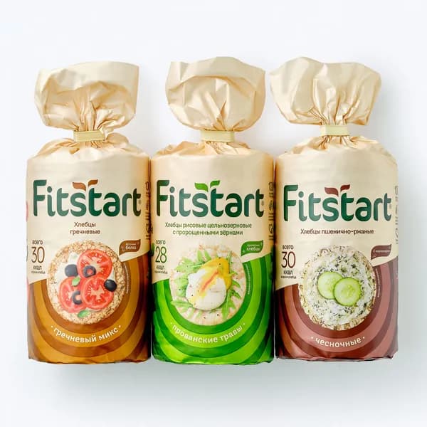 Хлебцы Fitstart Гречневый микс, Прованские травы, Чесночные, 90 г х 3 шт