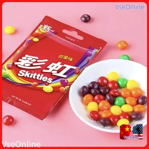 Сладости Skittles с необычным сочетанием цветов и фруктов в удобной упаковке