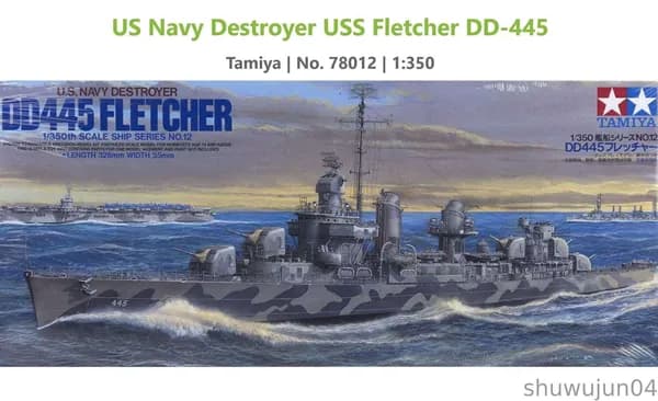 Tamiya 78012 1/350 WWII ВМС США эсминец класса Fletcher Пластиковый набор моделей