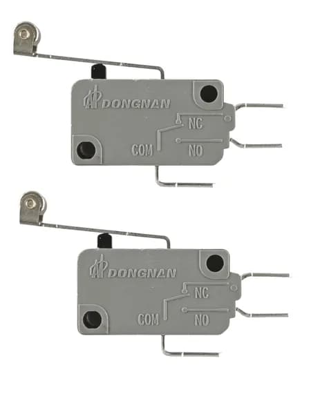 Микропереключатель 2 шт. Dongnan KW3A-16Z5-A200 3-х контактный 16(4)A 250V рычаг с роликом 25мм