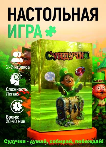 Настольная игра семейная Сундучки, для компании, для детей, для вечеринки.