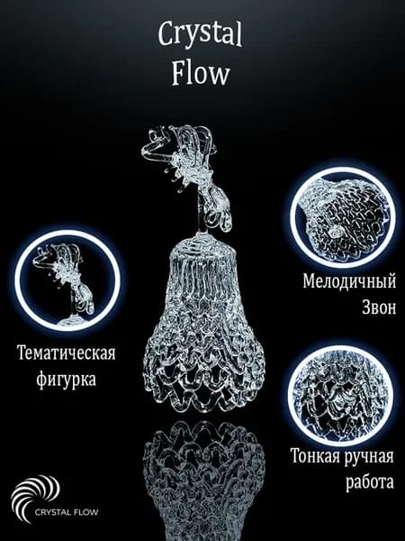 мини Хрустальный Колокольчик знак зодиака "Рак"