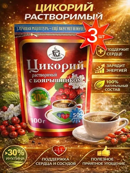 Цикорий с боярышником натуральный 3шт по 100гр Русский цикорий