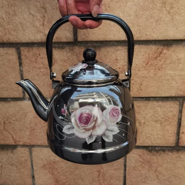 Чайник эмалированный декоративный, 3L, черный, модель FF5668