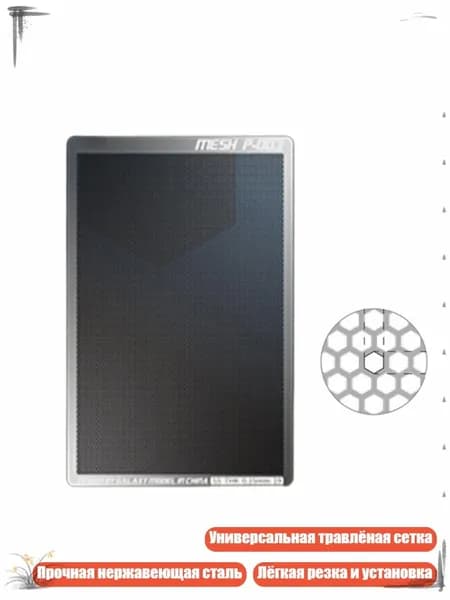 Detali iz travleniya nerzhaveyushchey stali: Universal'naya foto-travlennyye setka radiatora dlya nastroki i modernizatsii modeley, 003 шестиугольник