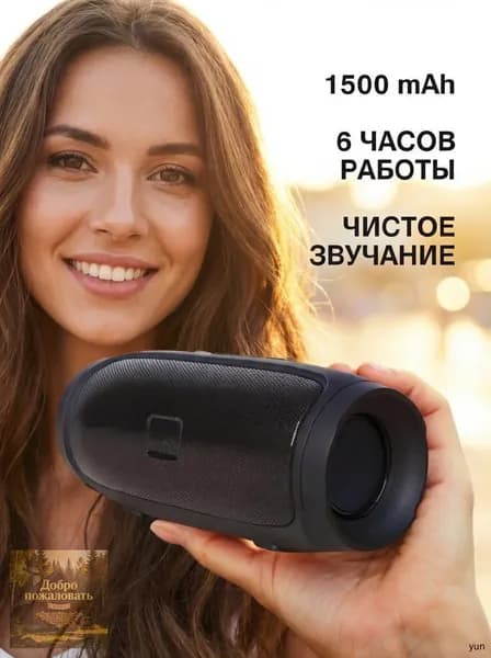 Колонка блютуз беспроводная, портативная с FM-радио