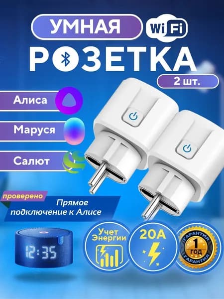 Умная розетка DAIMA 20А - 2 шт