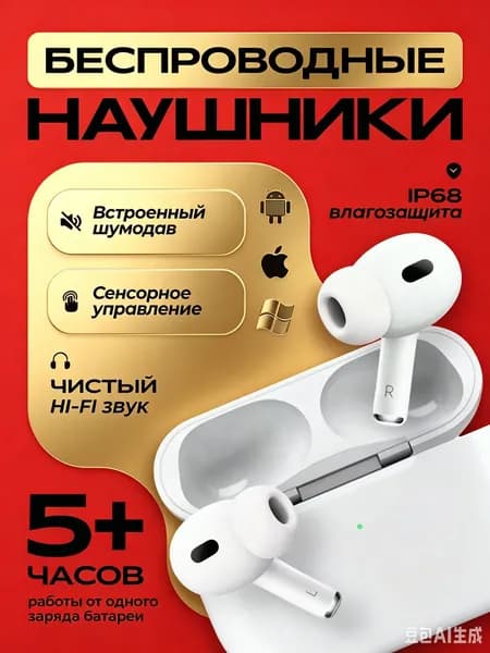Наушники беспроводные с микрофоном 1More ComfoBuds, Bluetooth, USB Type-C, слоновая кость