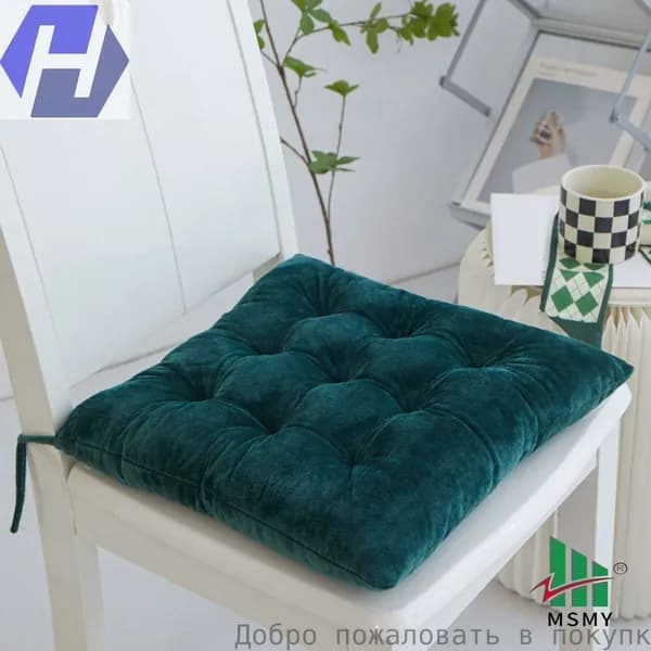 Подушка на стул 40x40 см 1 шт зеленый