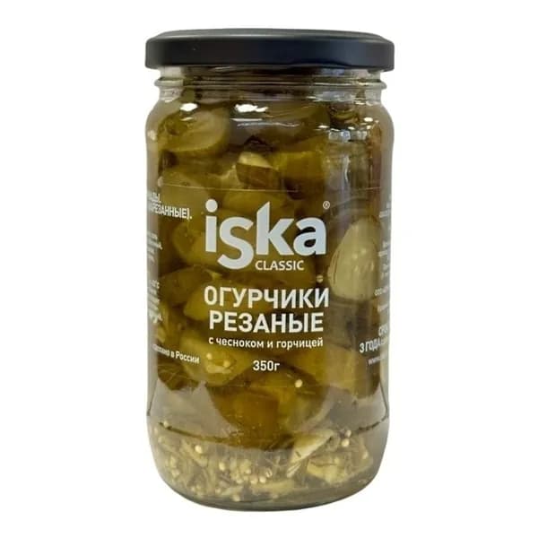 Огурцы Iska Classic с чесноком и горчицей 350 г