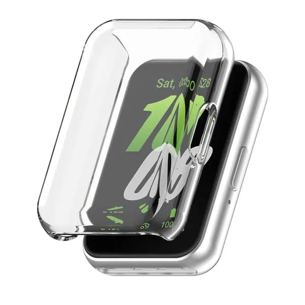 (1шт) Браслет Samsung Galaxy Fit3 all-inclusive из мягкой резины TPU с защитной оболочкой-прозрачный