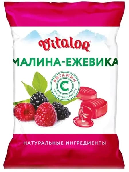 Леденцы на основе трав с витамином С, со вкусом малины и ежевики, 60 г, 1 шт.