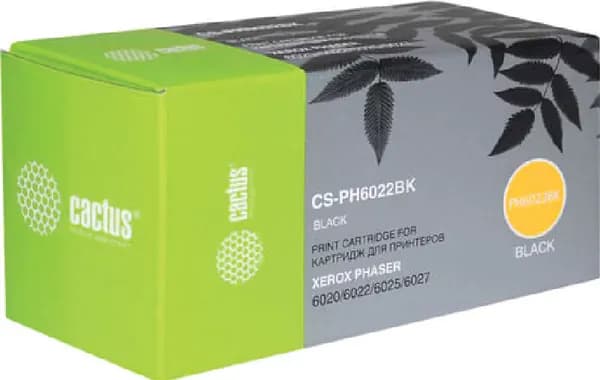 Картридж лазерный CACTUS (CS-PH6022BK) для XEROX Phaser 6020/6022/WC6025/6027, черный, ресурс 2000 страниц