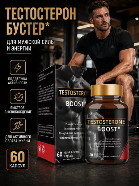 Натуральный комплекс для стимуляции выработки тестостерона, мужская пищевая добавка 60 шт
