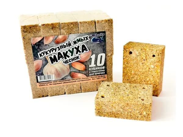 Макуха (кукурузный жмых) с отверстием ЧЕСНОК 320гр. (уп/10шт)