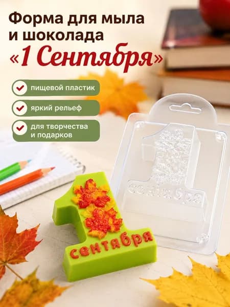 Форма для мыла пластиковая 1 Сентября с кленовыми листьями, форма для шоколада и гипса, пищевая