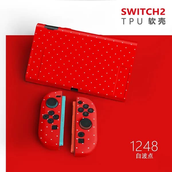Подходит для чехла Switch 2 с синим горошком, жесткого чехла, защитного чехла для Switch 2 поколения, матового чехла.