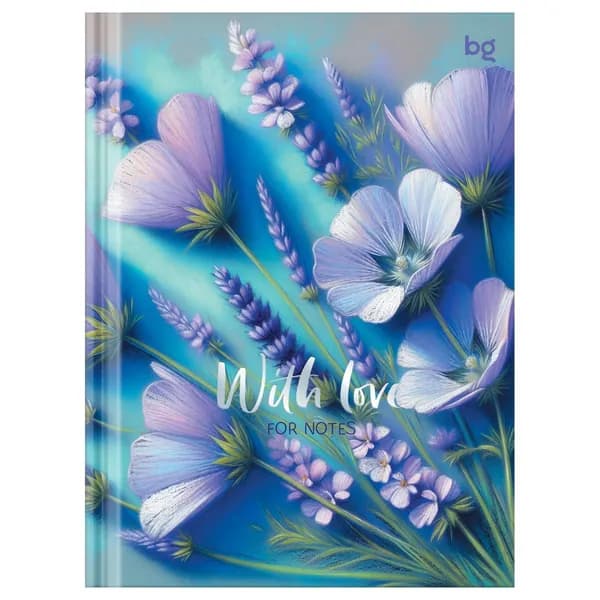 Блокнот для записей в клетку А6 BG "Flowers with love", 80л., матовая ламинация, тиснение фольгой (ББ6т80_лм_тф 62660)