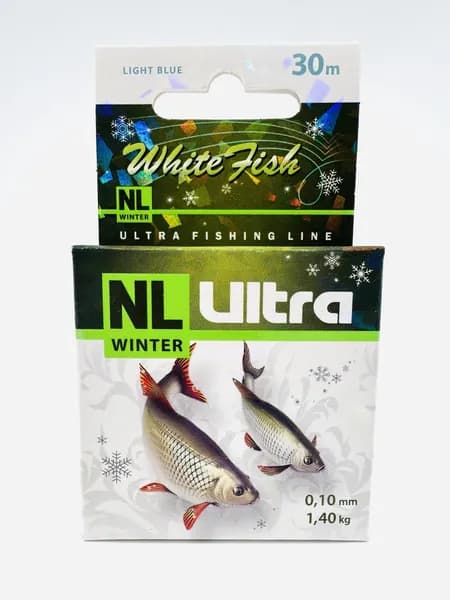 Леска зимняя AQUA NL ULTRA WHITE FISH 30m 0.10mm (белая рыба)