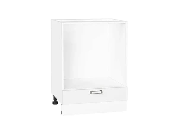 Шкаф нижний под духовку Лофт, цвет фасада White Silk, цвет каркаса Белый, 816*600*476 мм (В*Ш*Г)