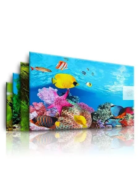 Фон-наклейка для аквариума 3D, двухсторонняя, подводный пейзаж Самоклеящиеся обои для задней стенки аквариума, декор