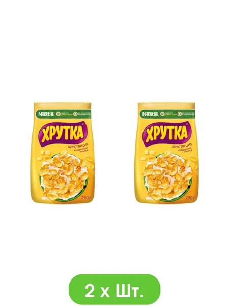 Хлопья Хрутка кукурузные хрустящие, обогащенные кальцием 290г * 2шт.