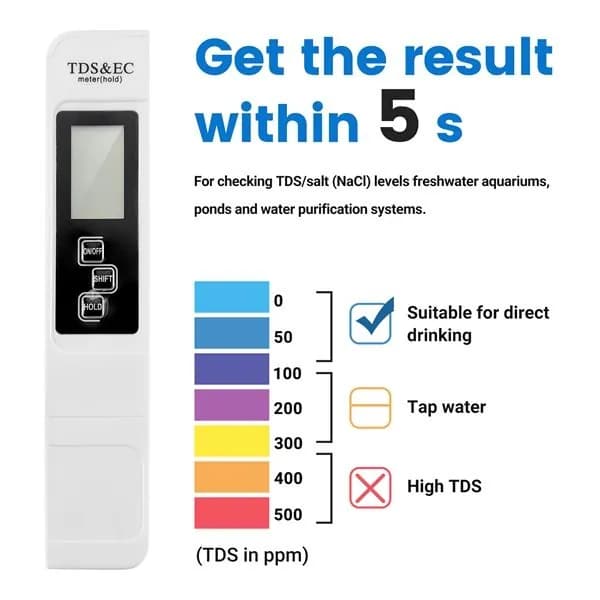 TDS EC метр Цифровой тестер качества воды 0-9999 PPM Диапазон измерения измеритель температуры чистоты воды