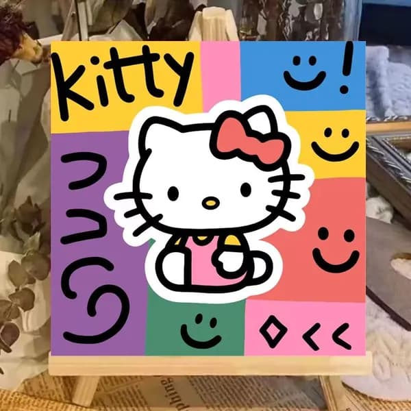 KT , DIY набор для творчества для детей и взрослых на подрамнике, картина-раскраска с красками и кистями, подарок для девочки