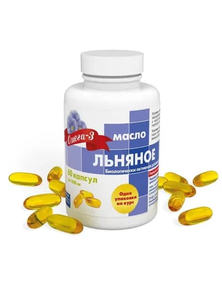 Льняное масло, капсулы 1000 мг, 60 шт.