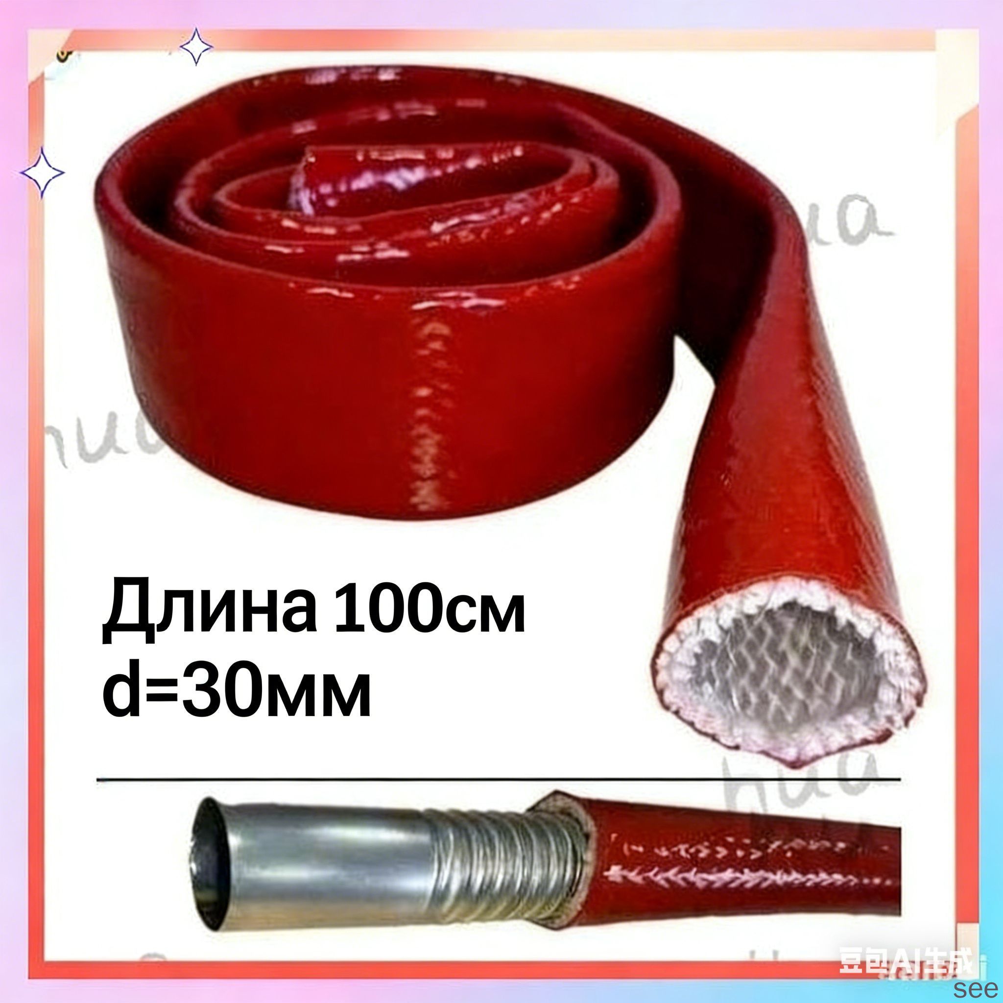 Труба выхлопная, диаметр 30 мм, длина 1000 мм арт.30mm-1m