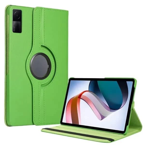 Умный стойка для Xiaomi Redmi Pad 10.61 дюймов 2022 Вращающийся кожаный вариант с автоматическим режимом сна и защитной панелью для планшетов. Совместимость: Redmi Pad 10,61 дюйма
