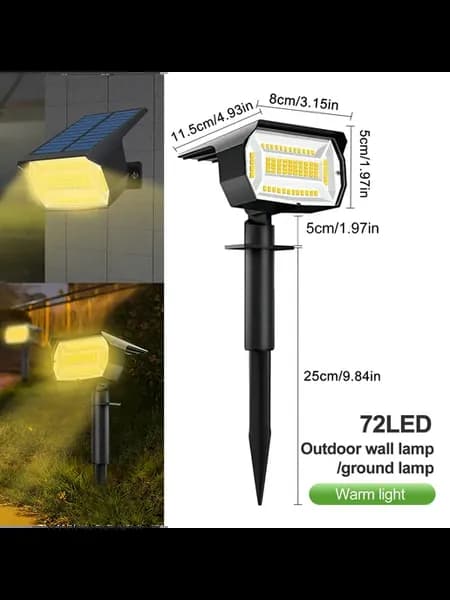 Солнечные фонари 72 LED, теплый свет
