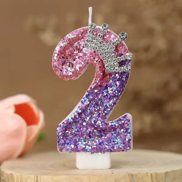 Свечи для торта цифра 2, 7.5 см, 1 шт