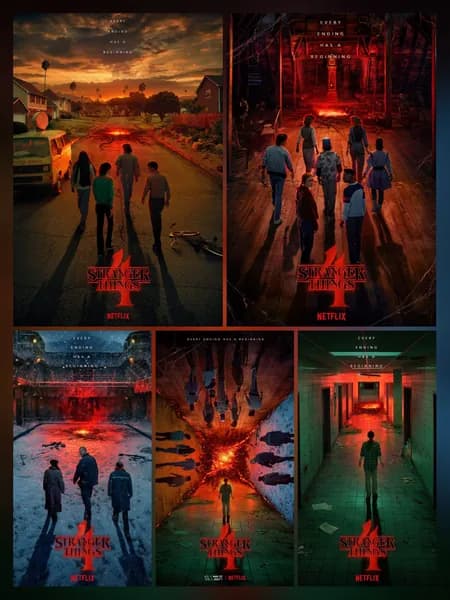 Набор постеров А4 сериал Очень странные дела 4 сезон, 5 постеров 21х29 см
