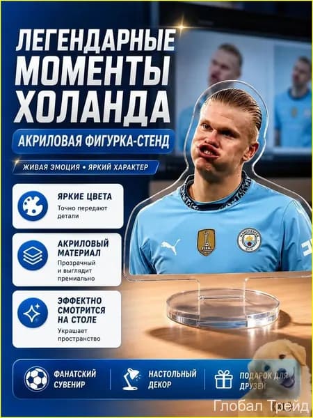 Акриловый стенд Эрлинг Холанд, фигурка из акрила мем медитация 10 и 15 см, футбольный сувенир на рабочий стол, подарок фанату