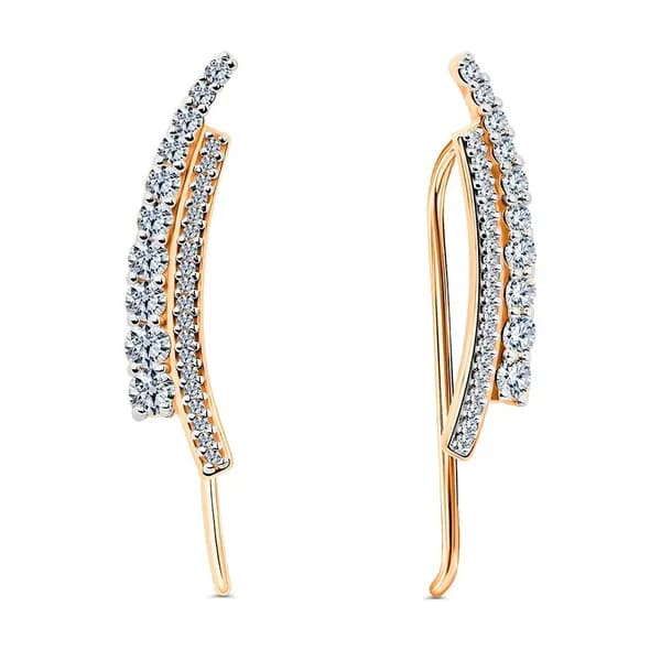 Серьги женские с фианитами из красного золота 375 пробы 585GOLD