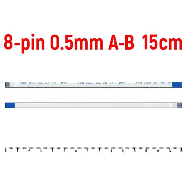 Шлейф тачпада для ноутбука Asus X550VB FFC 8-pin Шаг 0.5mm Длина 15cm Обратный A-B AWM 20624 80C 60V VW-1