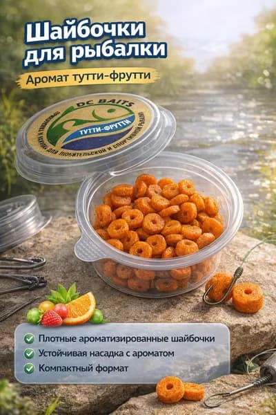 Насадка рыболовная шайбочки Тутти-Фрутти, ароматизированная приманка для рыбалки