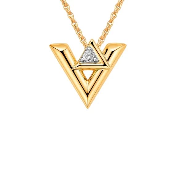 Подвес с фианитом из красного золота 585 пробы 585GOLD