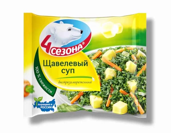 Суп Щавелевый 400 г, 4 Сезона, замороженный