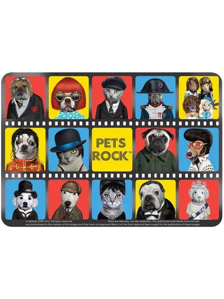 Коврик под миски из пищевого пластика PETS ROCK 33*23