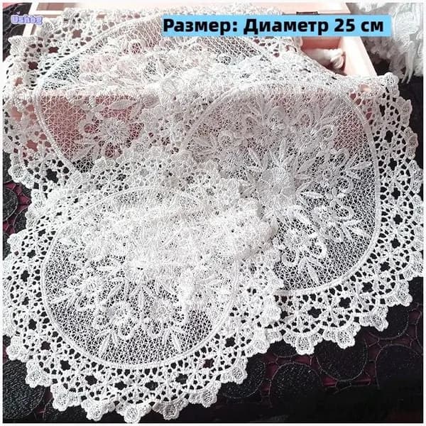 Салфетка сервировочная 25x25 см 1 шт полиэстер белый