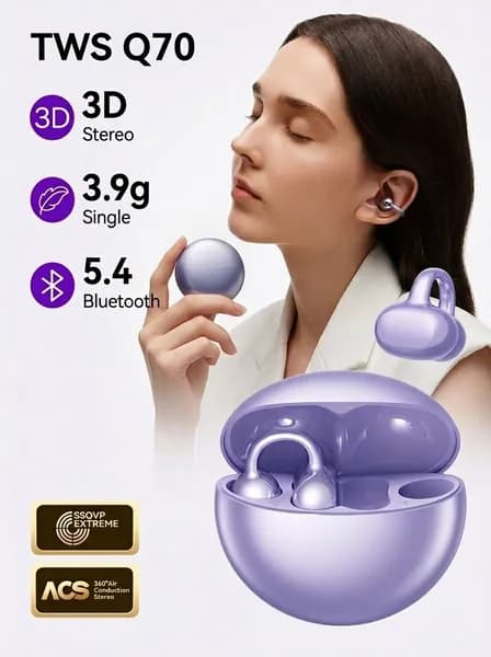 Наушники беспроводные с микрофоном, Bluetooth, USB Type-C, сиреневый