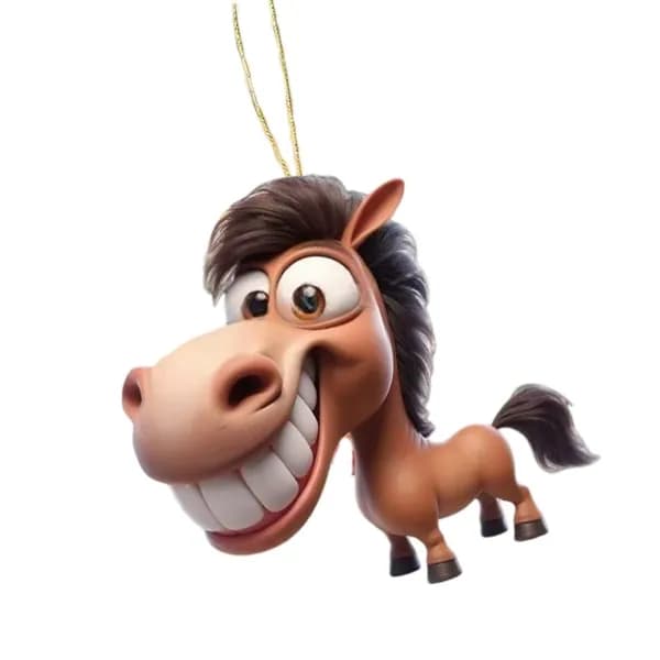 Декоративный кулон Big mouth horse из плоского акрила 2d-Стиль 1