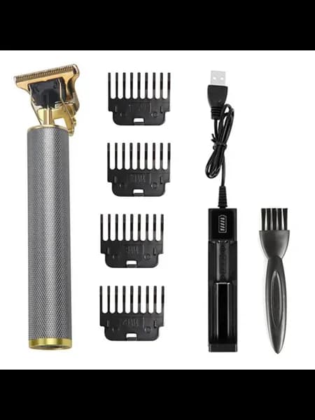 USB T9 для Men Массажер для волос и бороды, серебро