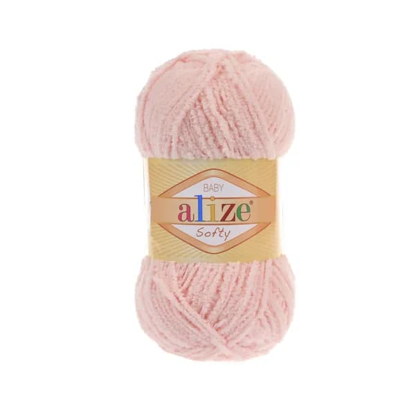 Пряжа для вязания Softy Alize 1 моток (115 м, 50 гр), цвет 340 бледно-розовый