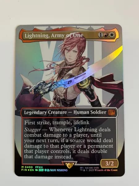 Портативные карты MTG Высококачественная фольга карт Final Fantasy Молния, Армия One400