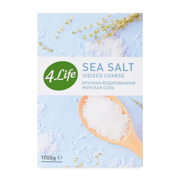 Соль морская 4LIFE крупная йодированная, 1 кг, Россия