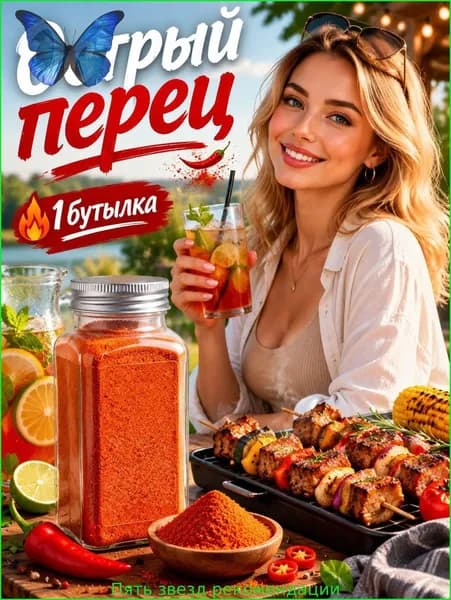 1 бутылка/Молотый красный перец чили для супов, борща, солянки, харчо и острых супов